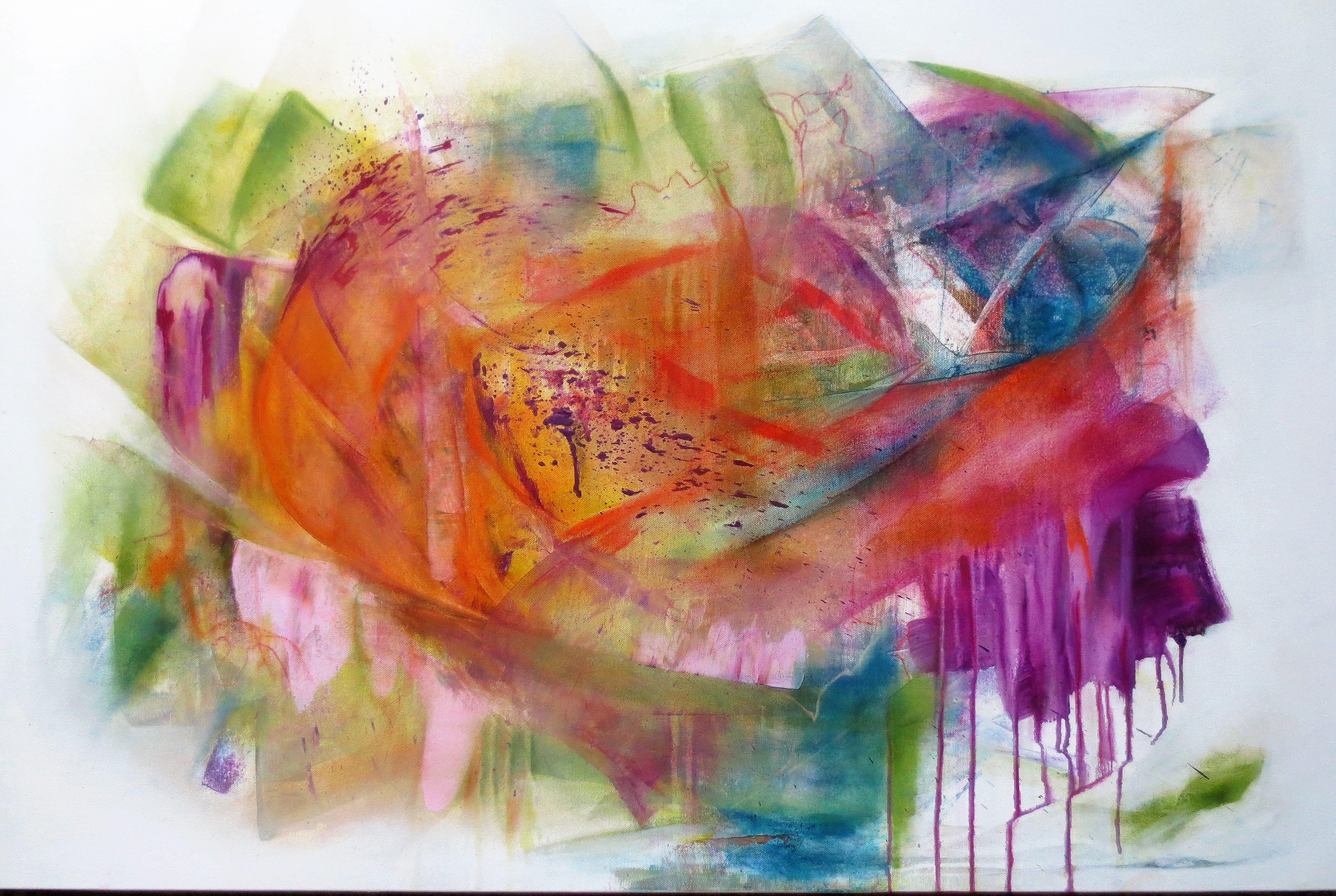 Abstract Painting di Roberta  Cervelli - Un pensiero meraviglioso, Pittura, Acrilico su tela