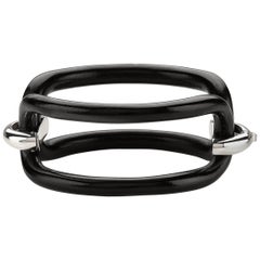 Roberta Collection Bangle 18 Karat Wood Ebony and White Gold