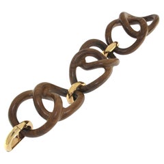 Bangle Collection'S in oro giallo 18 carati e legno di palissandro