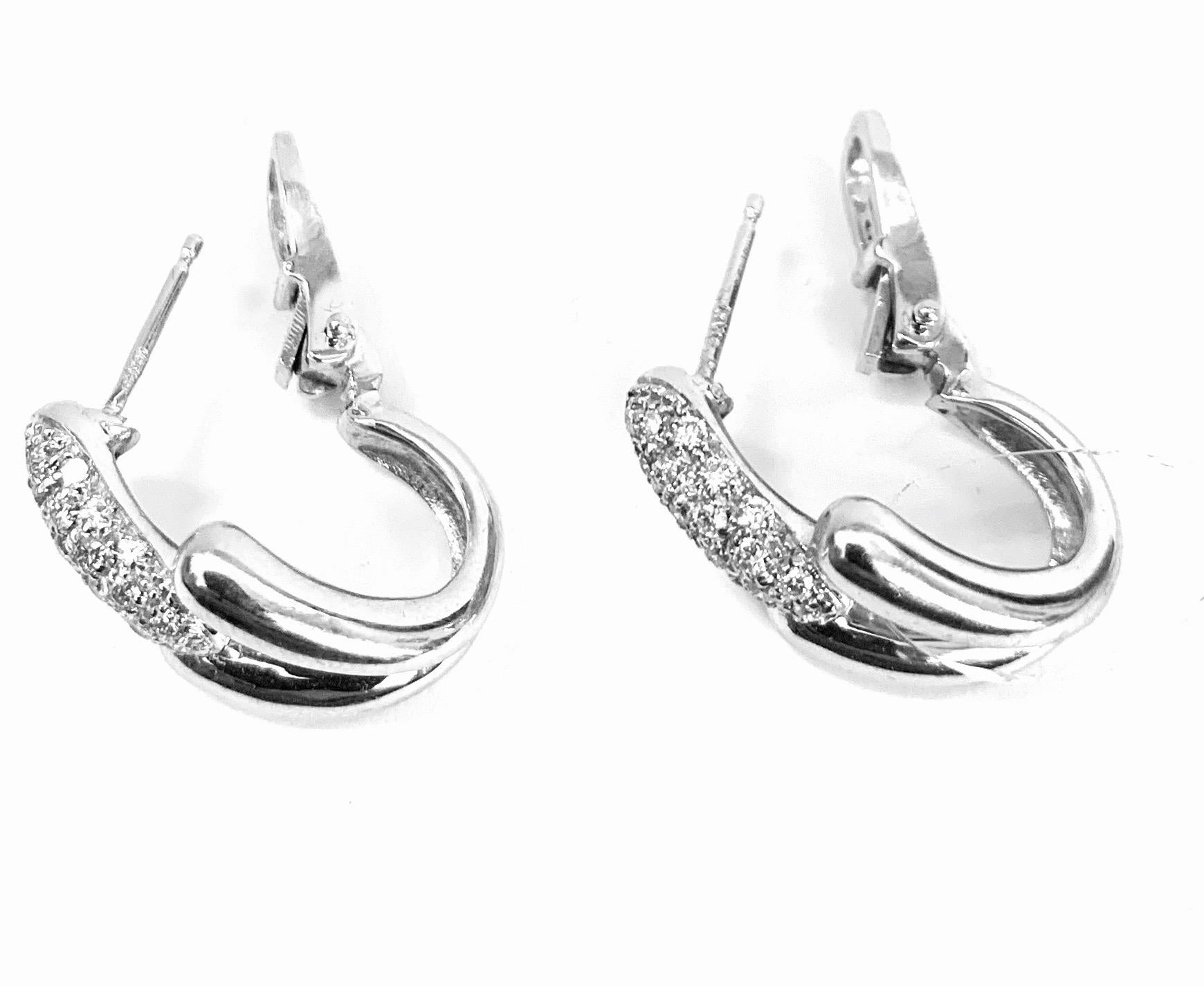 Roberta Collection Pair of Earrings 18 Karat White Gold and Diamonds For Sale 1