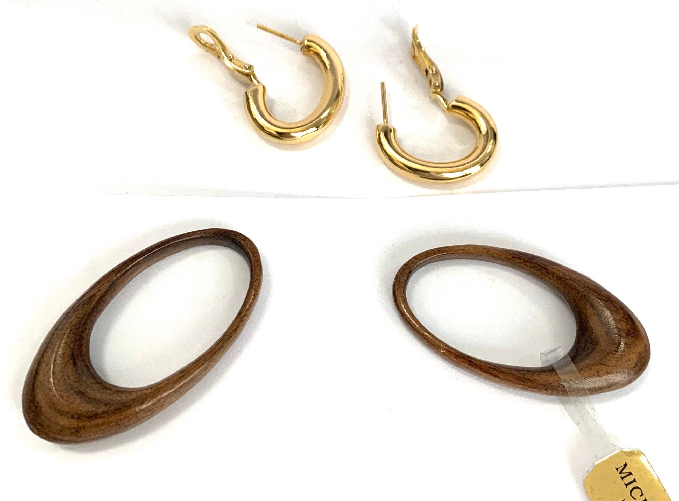 Orecchini Collection'S in oro giallo 18 carati e palissandro in vendita 2