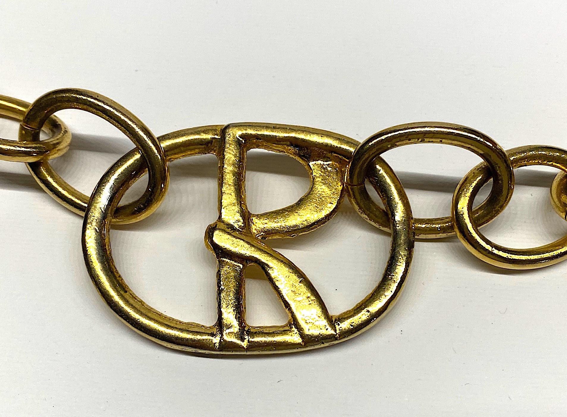 Roberta di Camerino 1960s / 1970s Wide Gold Logo Belt 4