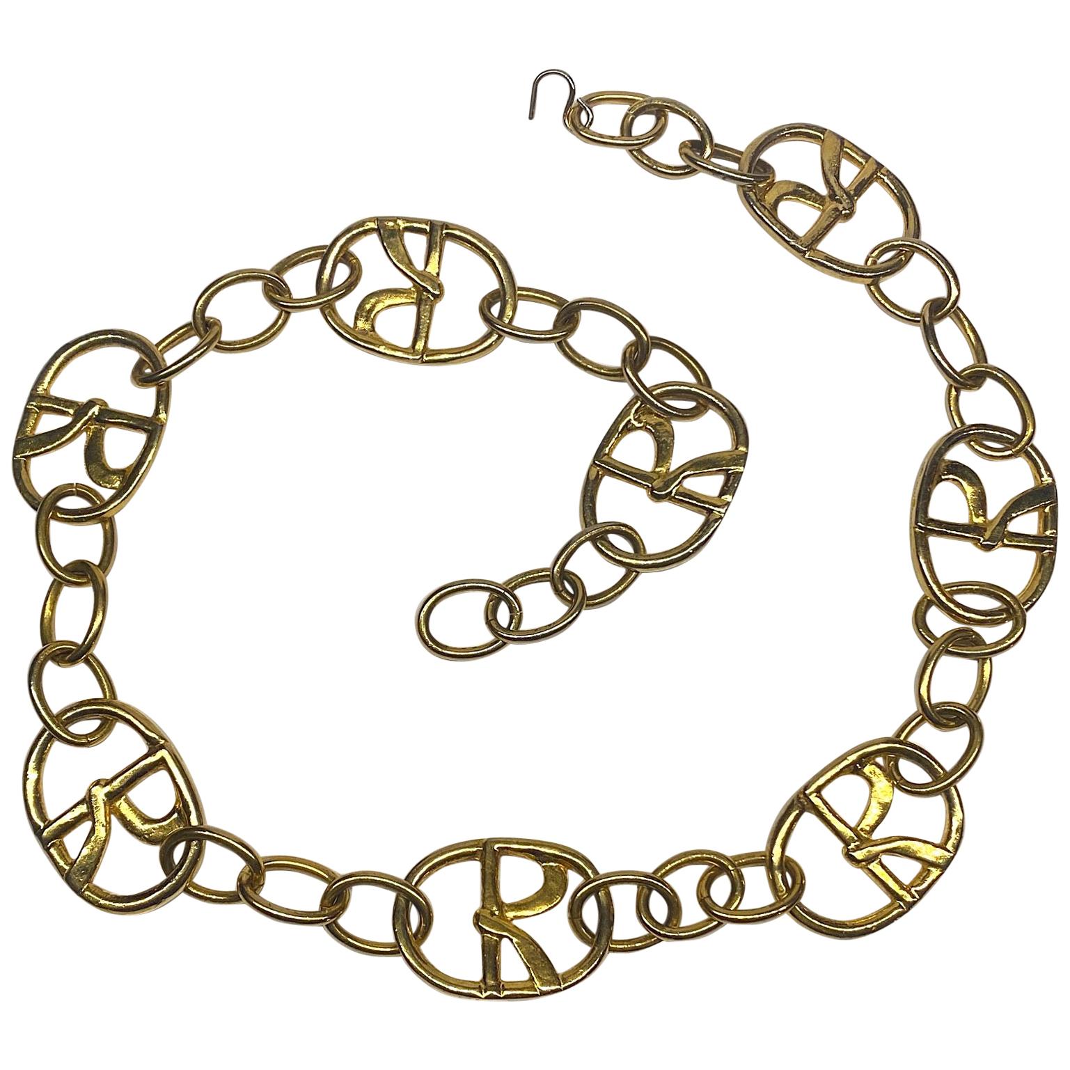 Roberta di Camerino 1960s / 1970s Wide Gold Logo Belt