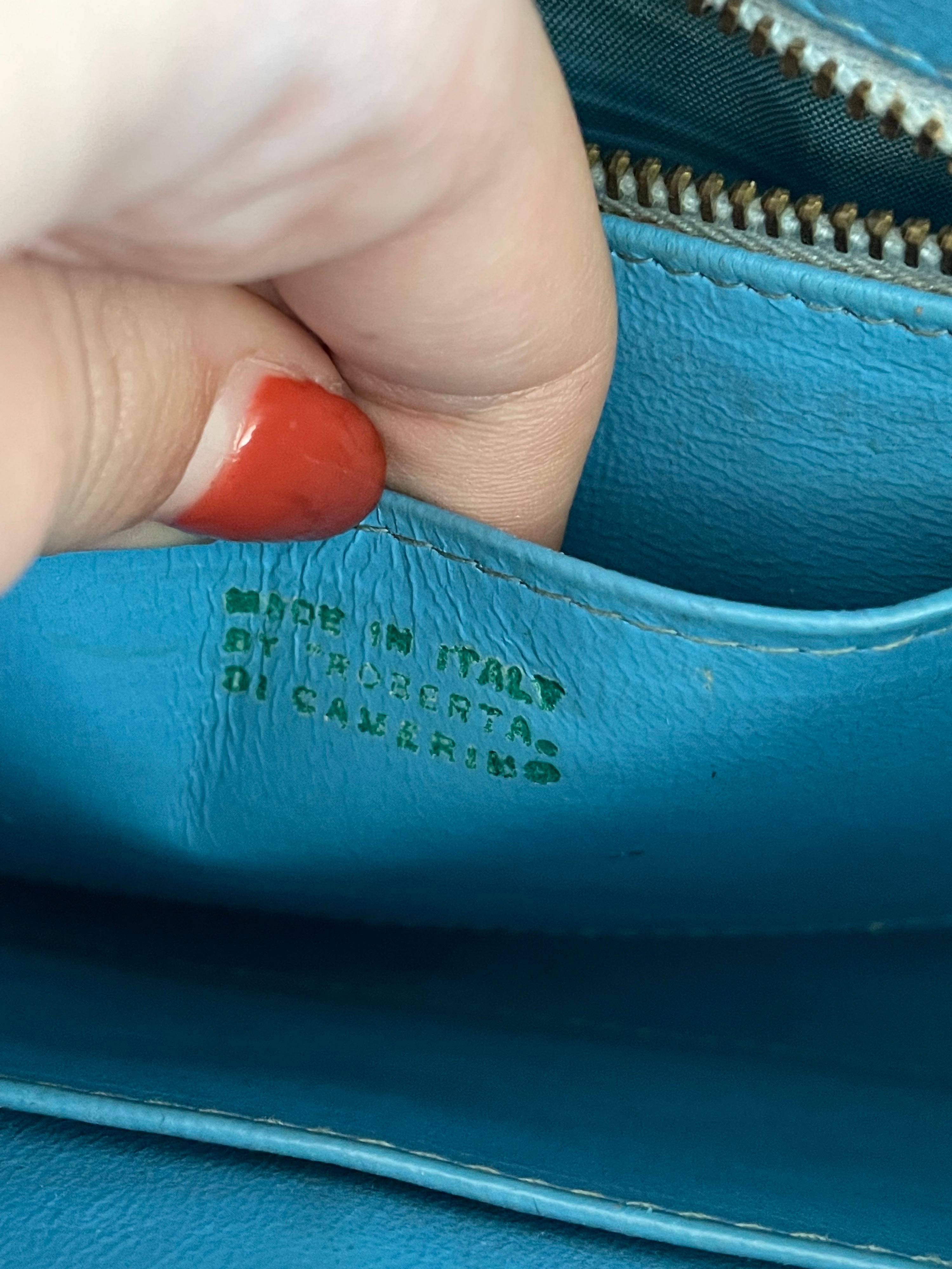 Women's or Men's Roberta di camerino 50s turquoise bag For Sale