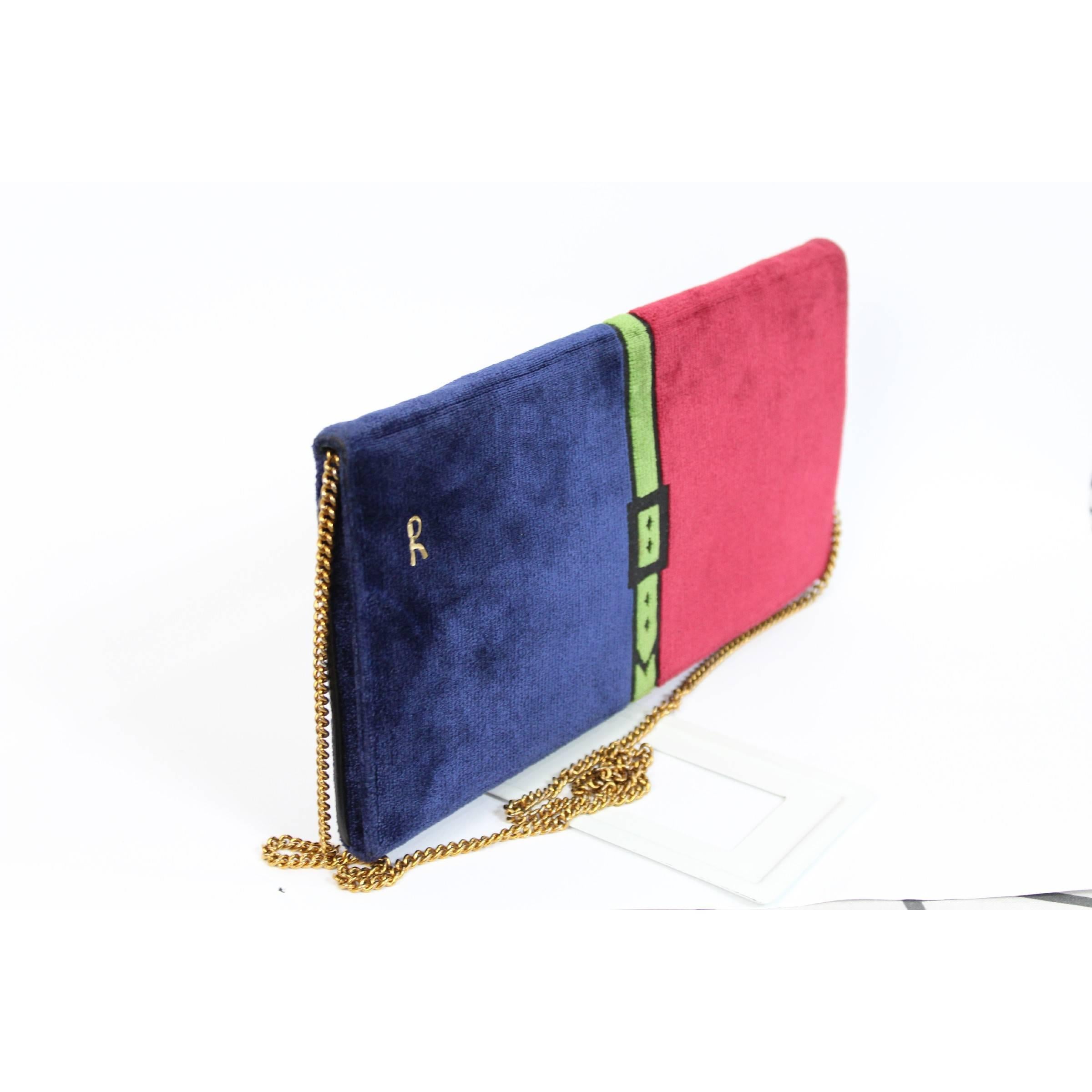 Purple Roberta di Camerino Bag Evening Velvet Vintage Red Blue For Sale