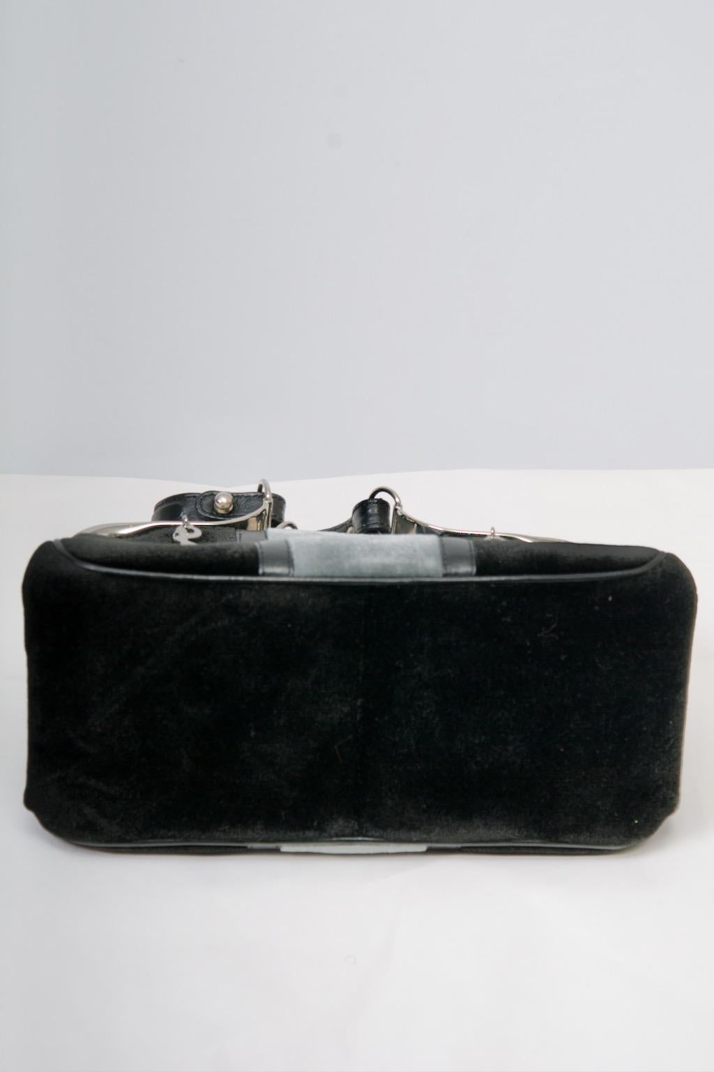 Roberta Di Camerino Borsa in velluto nero e grigio in vendita 1