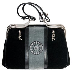 Roberta Di Camerino Sac à main en velours noir et gris
