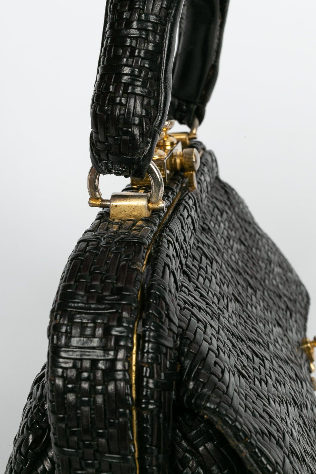 Roberta Di Camerino Black Leather Bag For Sale 4