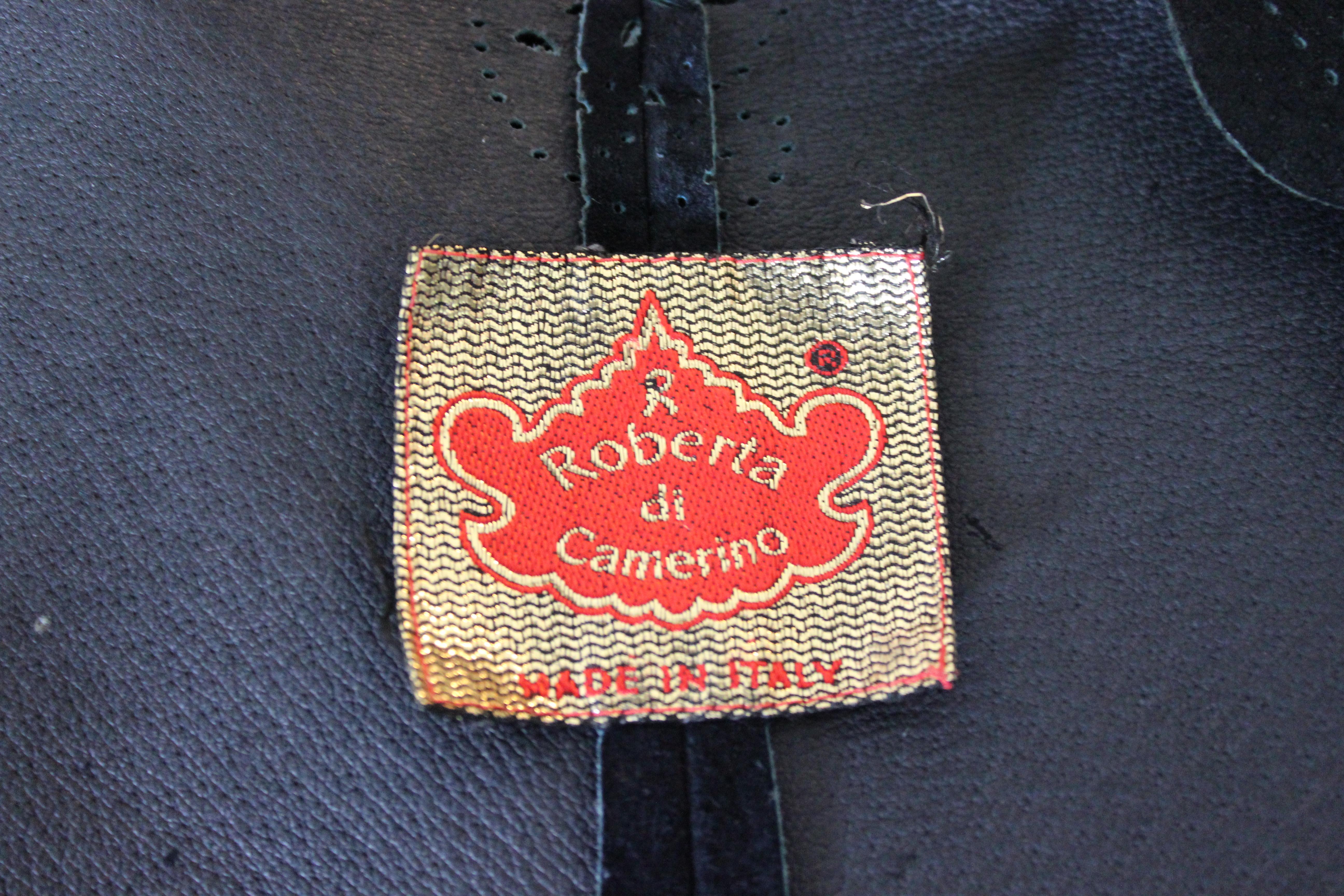 Women's Roberta di Camerino Blu Leather Suede Jacket 1980s