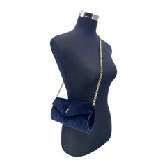 Roberta di Camerino Blue Velvet Convertible Clutch Evening Bag