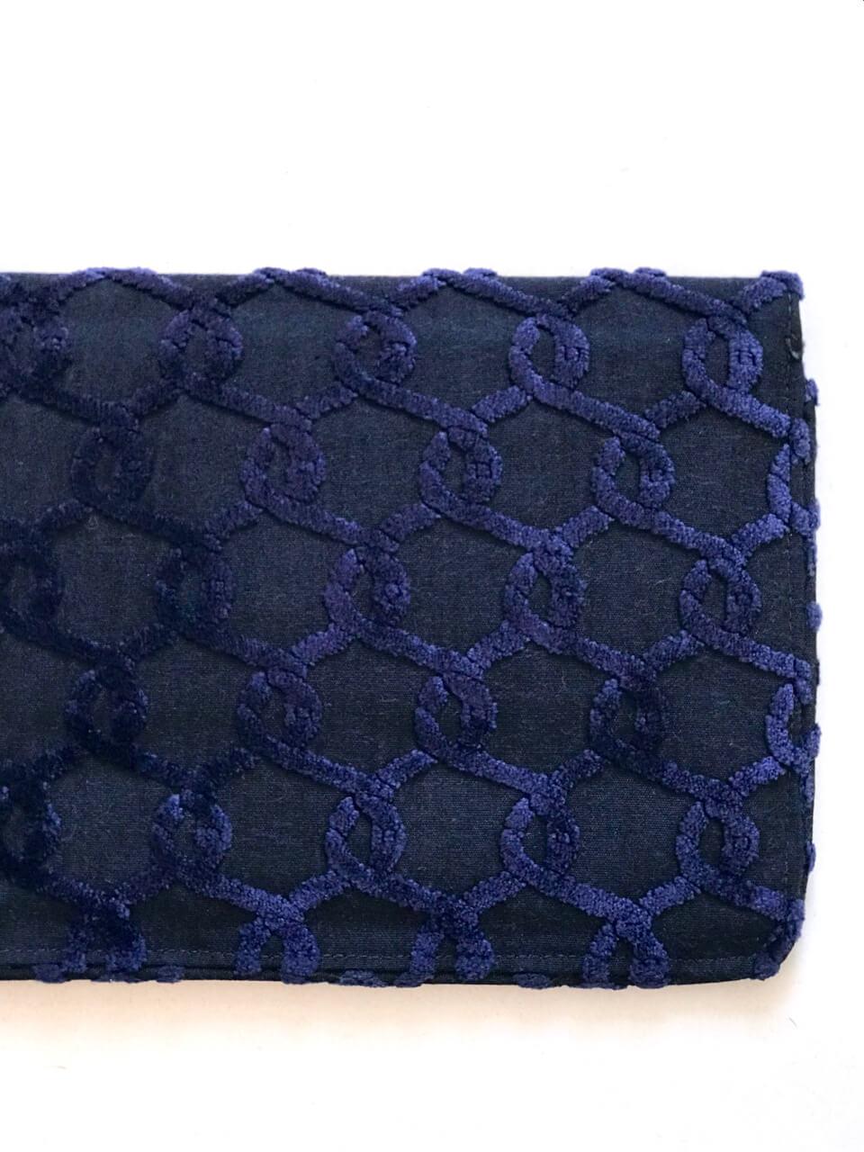 Roberta Di Camerino Blue Velvet Monogram Pochette Clutch Bag, circa 1970s 2