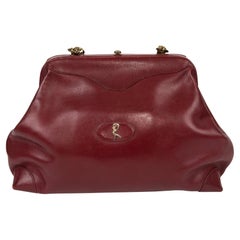 Roberta Di Camerino Borsa a catena grande in pelle Bordeaux del dottore