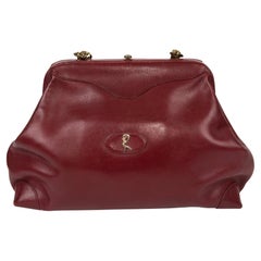 Roberta Di Camerino Bordeaux Große Doctor Chain Tasche aus Leder