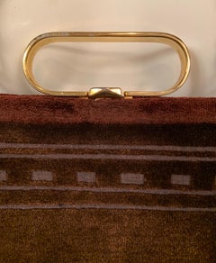 Roberta di Camerino Brown Velvet Clutch Shoulder Bag or Top Handle Bag