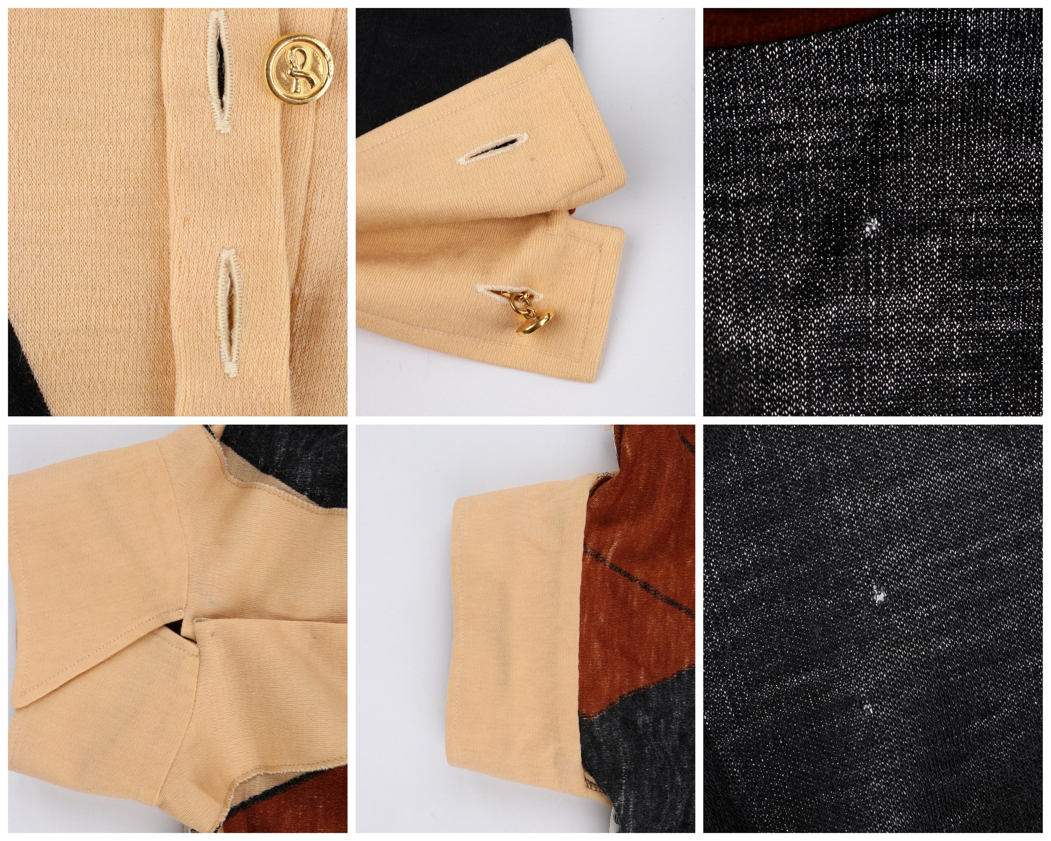 ROBERTA DI CAMERINO c.1970s Wool Pattern Collar Knee-Length Long Sleeve Dress For Sale 3