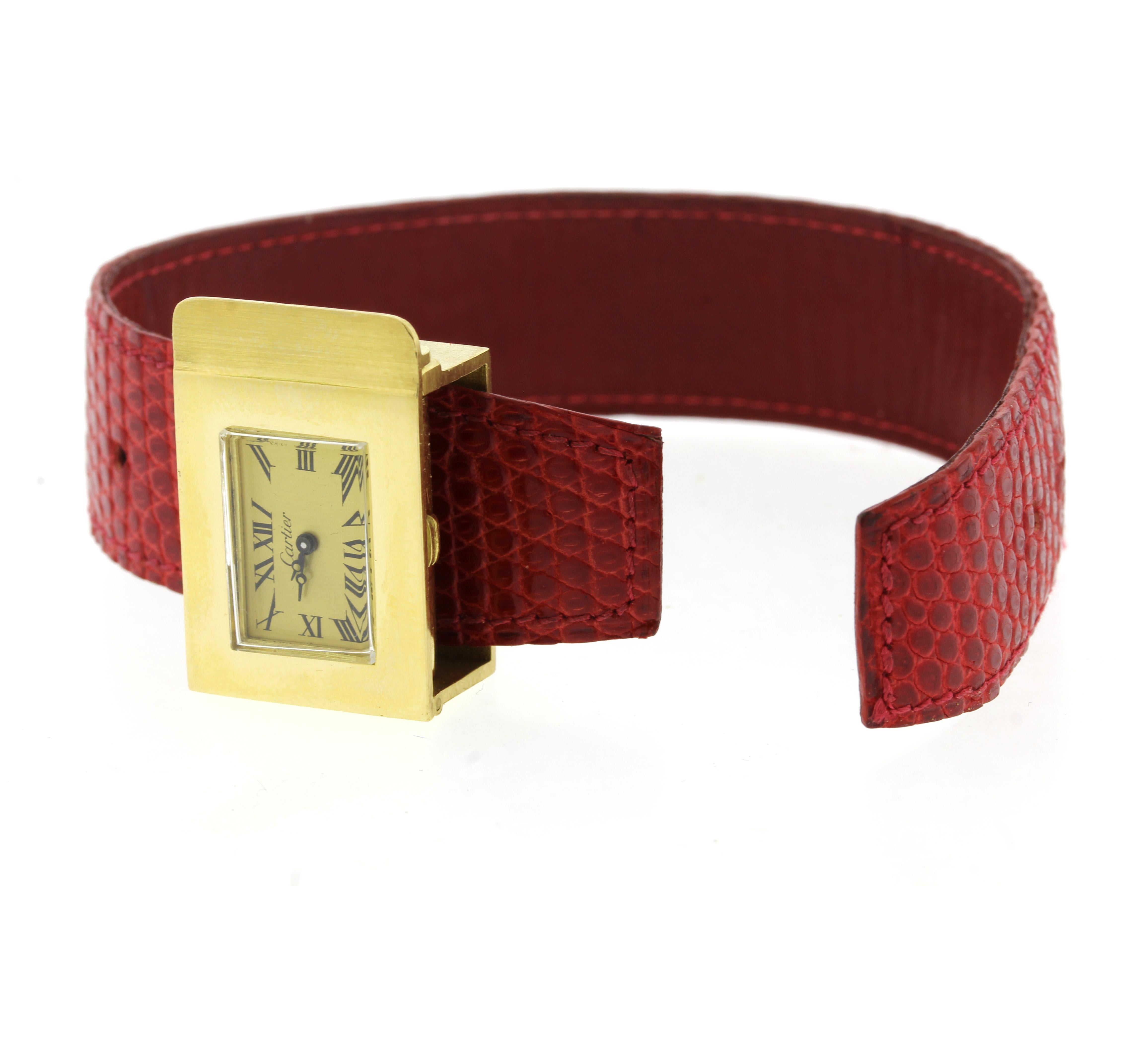 Modernist Roberta Di Camerino for Cartier Mid Century Gold Watch