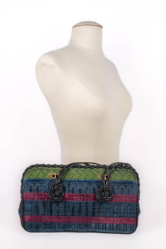 Roberta Di Camerino Green, Pink & Blue Velvet Handbag