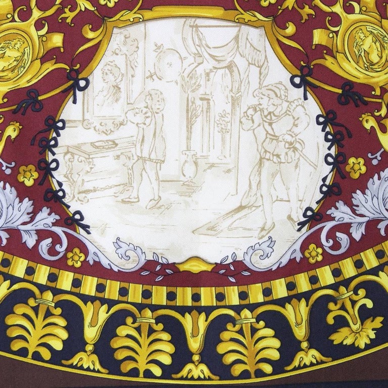 Foulard Roberta Di Camerino - Soie Marron - Occasion - Écharpe Femme Vintage