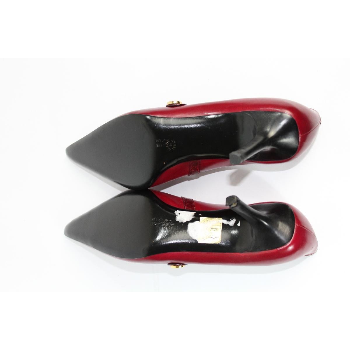 Roberta di Camerino Red Pump Heels Decollete Shoes 5, 5 1980s For Sale 1
