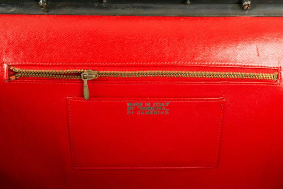 Roberta Di Camerino Red Velvet Bag For Sale 6