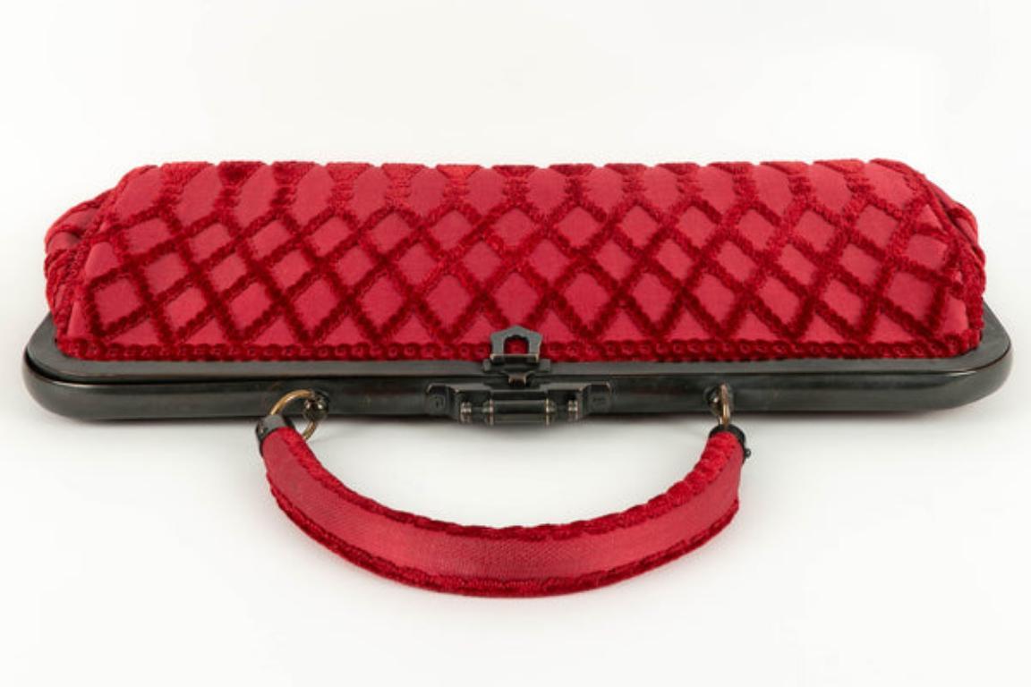 Roberta Di Camerino Red Velvet Bag For Sale 1