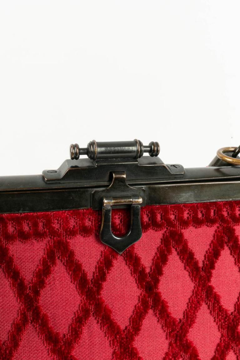Roberta Di Camerino Red Velvet Bag For Sale 3