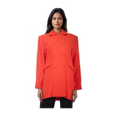 Roberta di Camerino Red Wool Mid Length Coat Size M