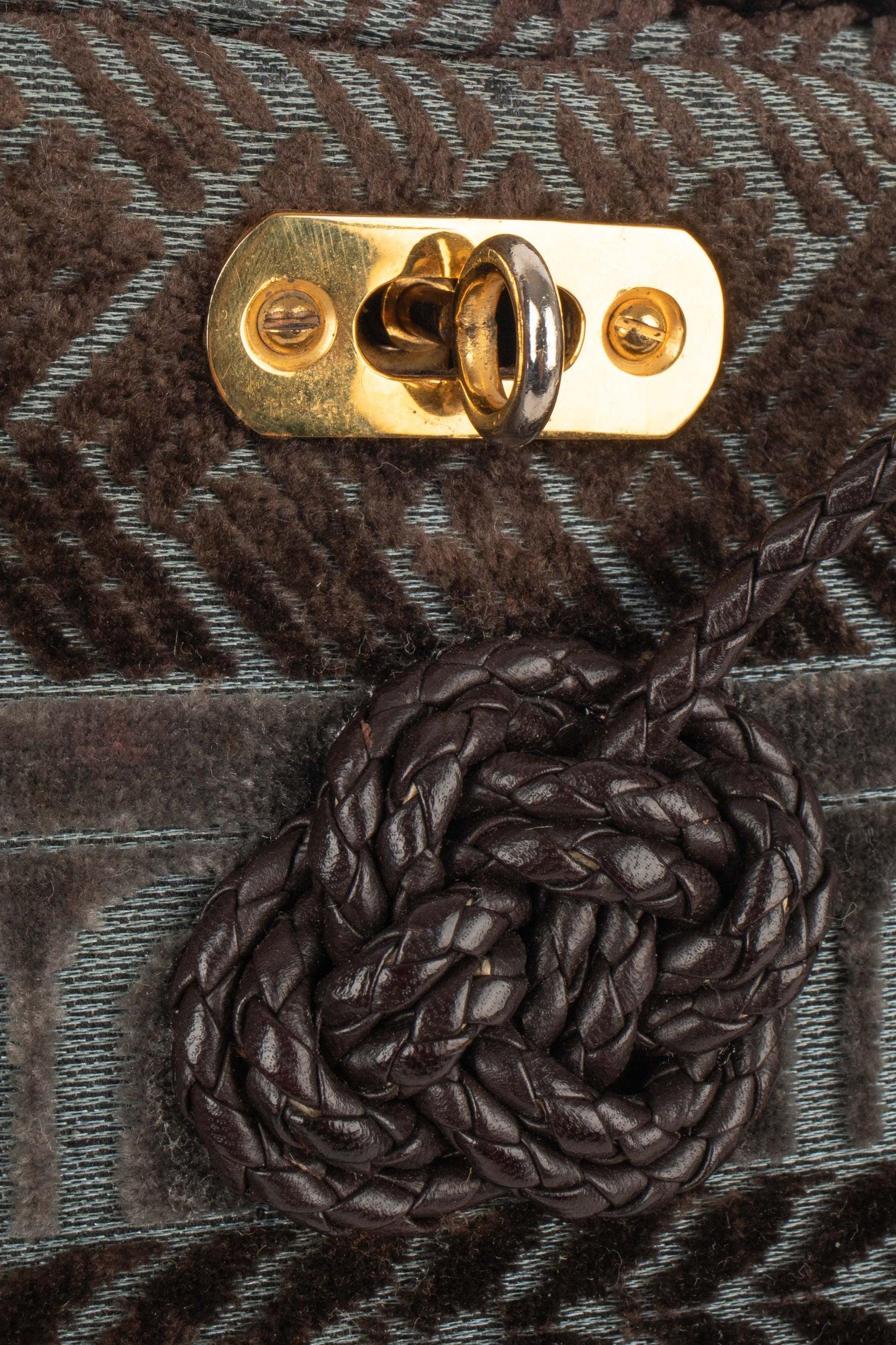 Roberta Di Camerino Two-Tone Velvet Handbag For Sale 1