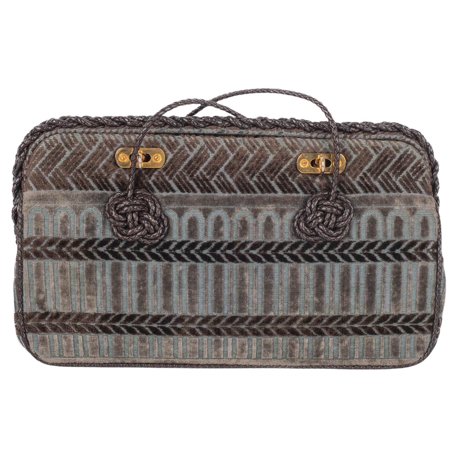 Roberta Di Camerino Two-Tone Velvet Handbag For Sale