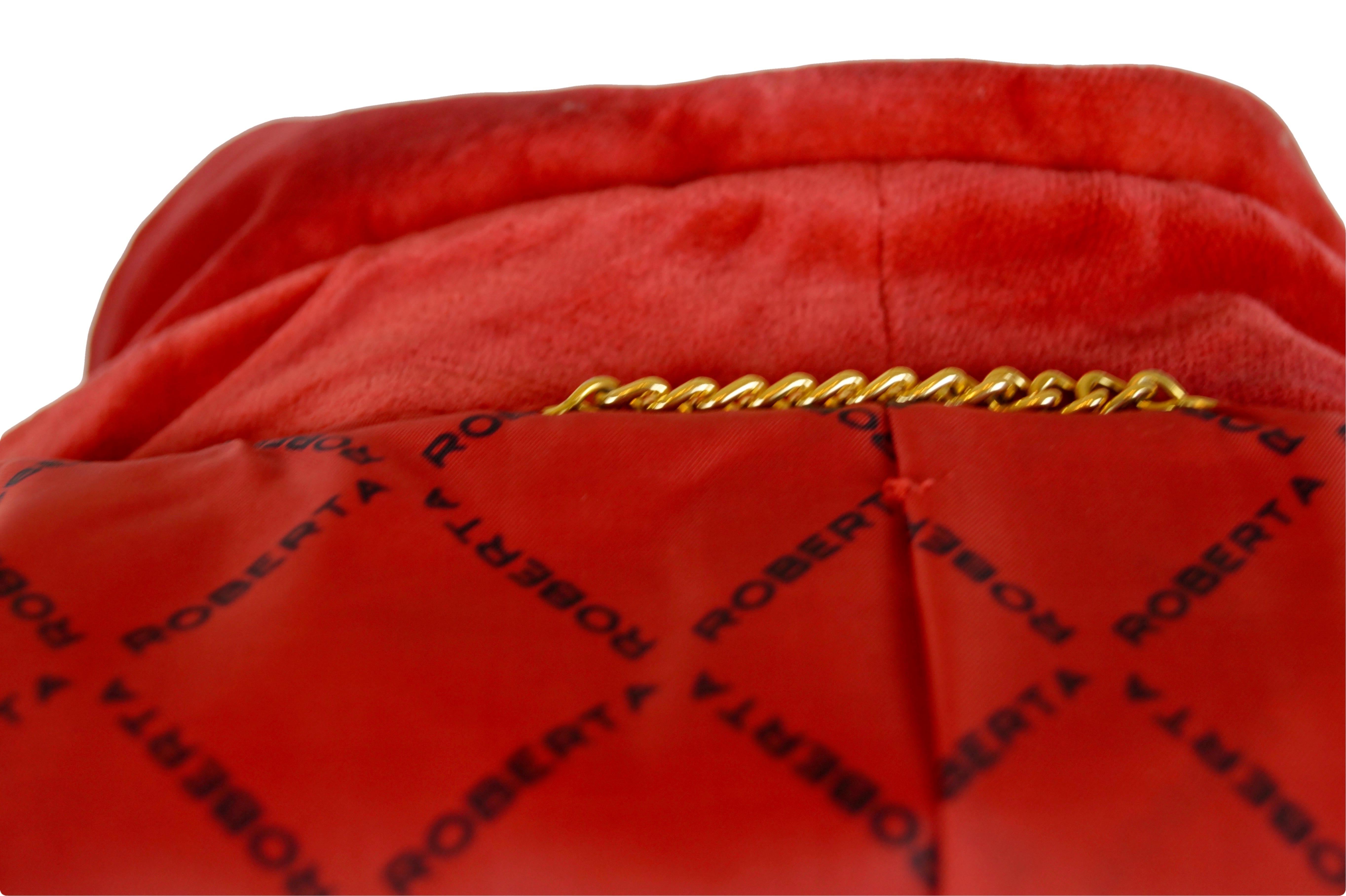 Roberta di Camerino velvet red coat vintage 70s For Sale 3
