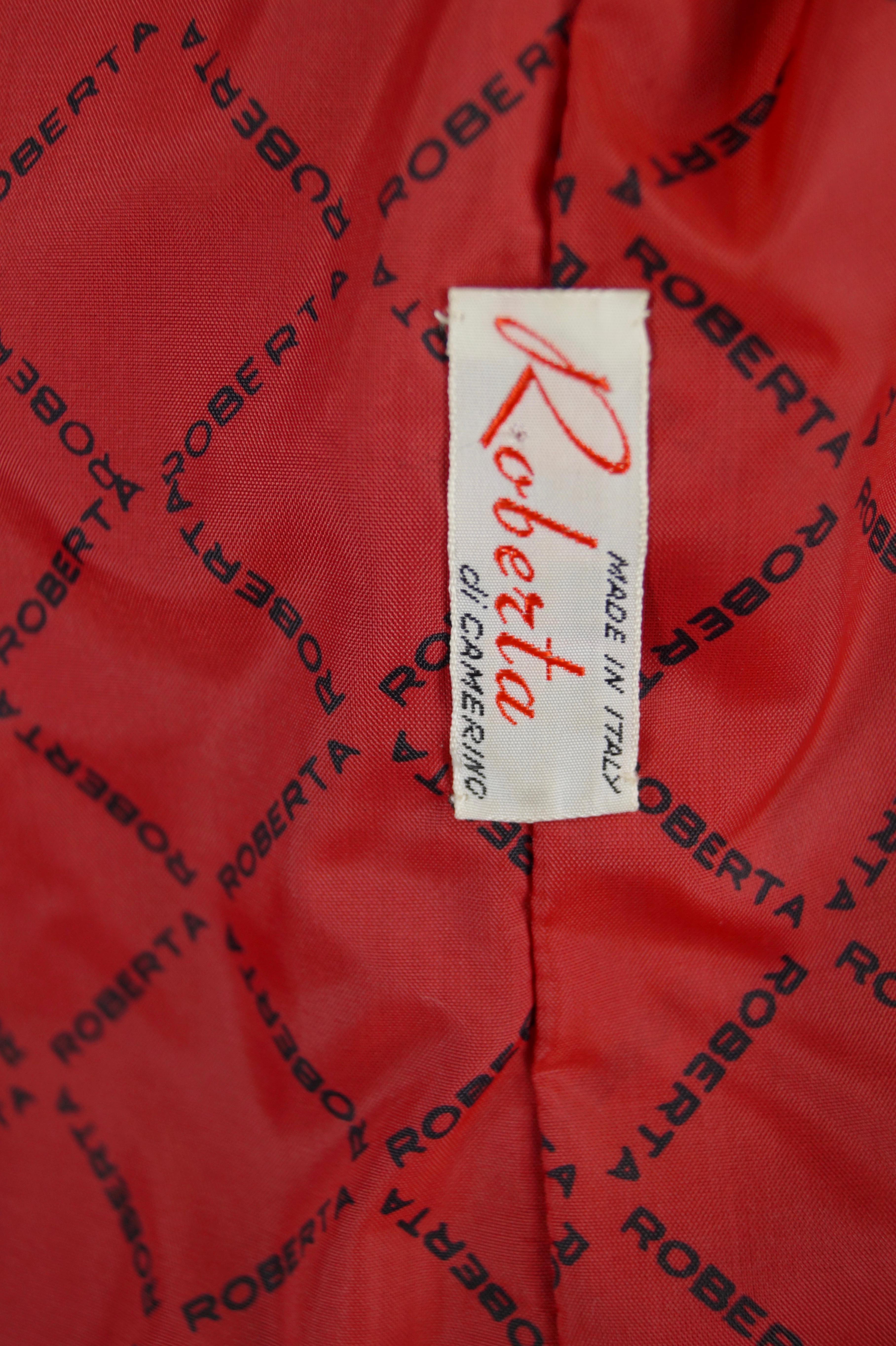 Roberta di Camerino velvet red coat vintage 70s For Sale 4