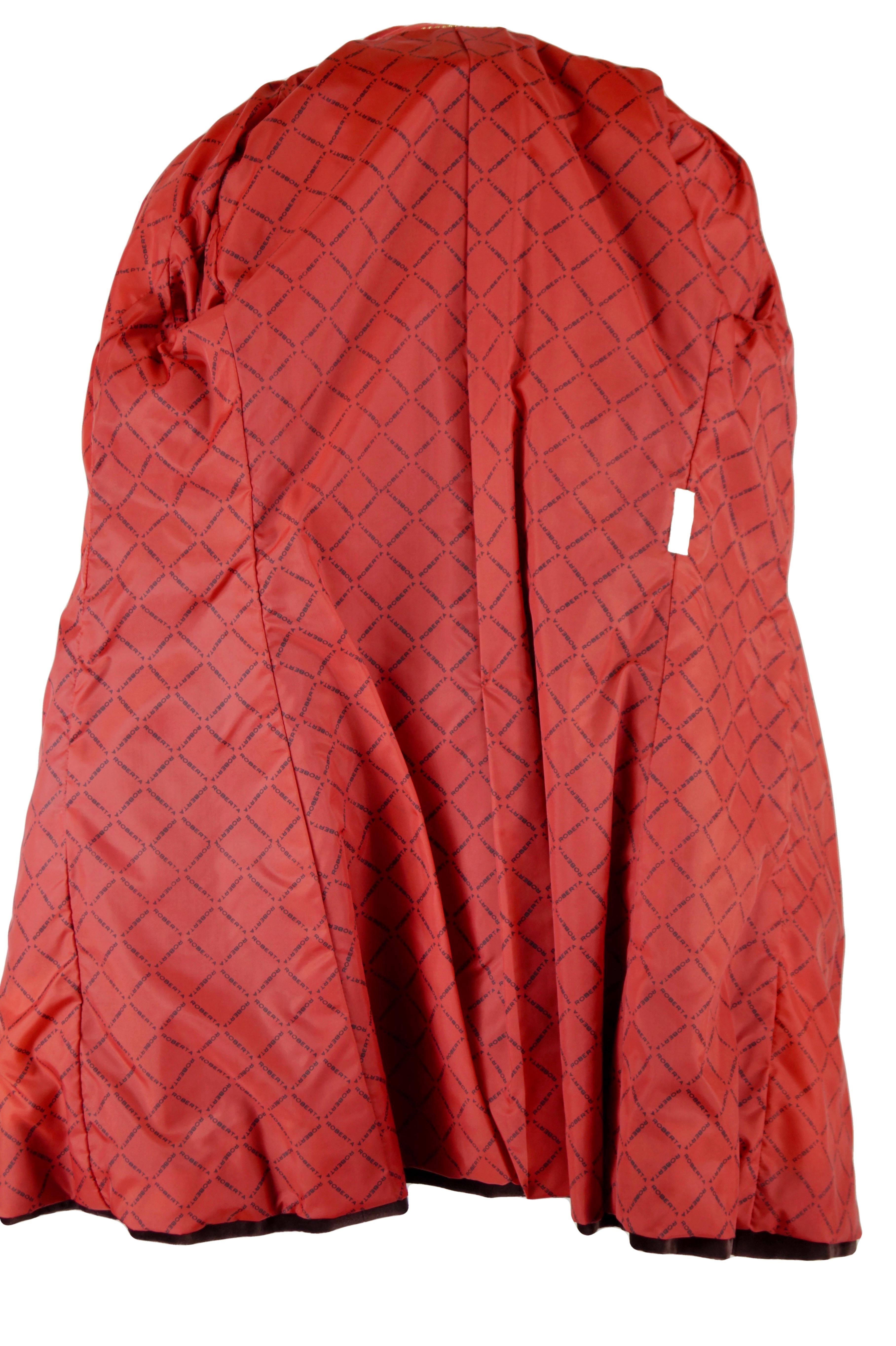 Roberta di Camerino velvet red coat vintage 70s For Sale 7