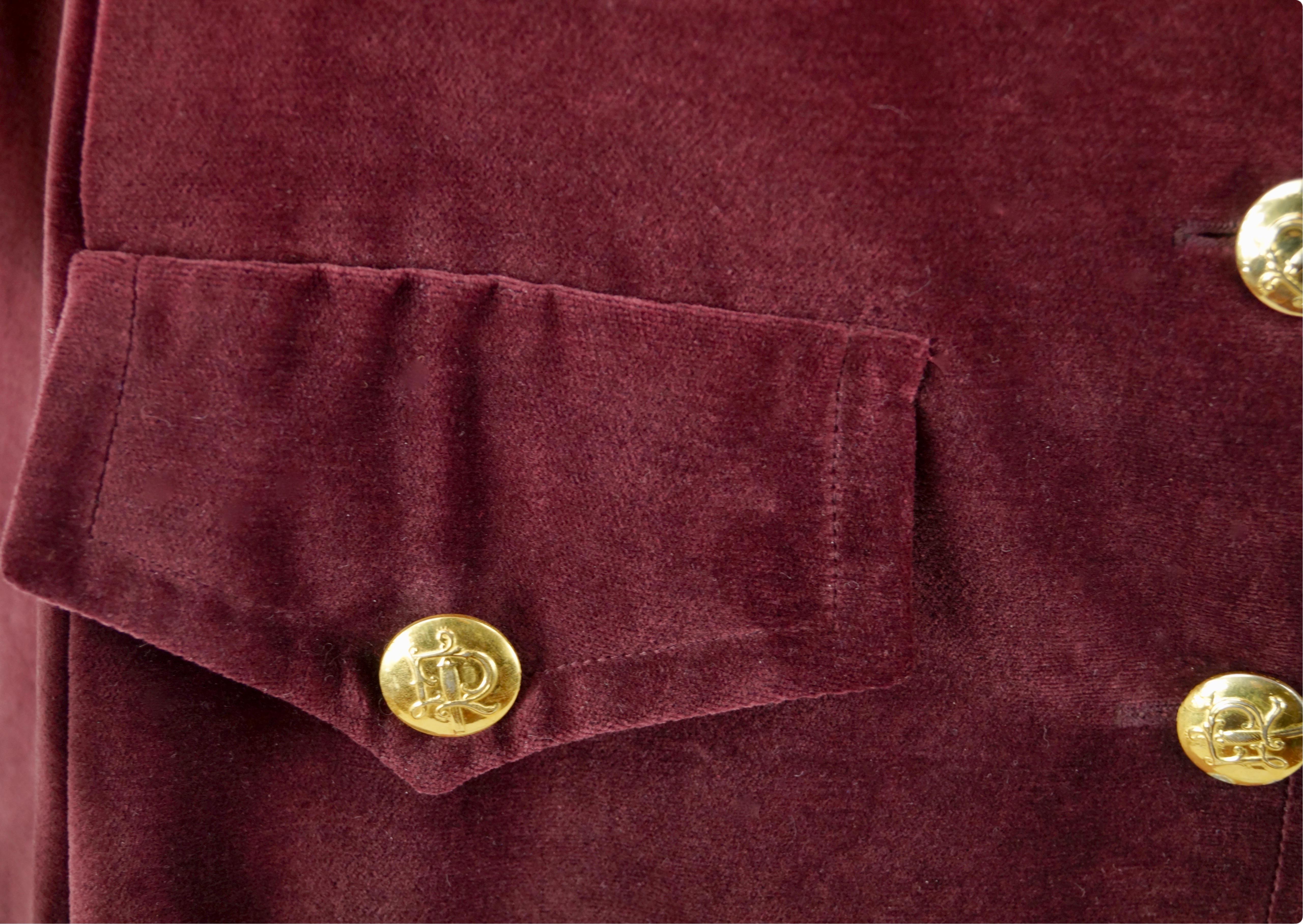 Roberta di Camerino - Manteau rouge en velours vintage, années 70 en vente 3