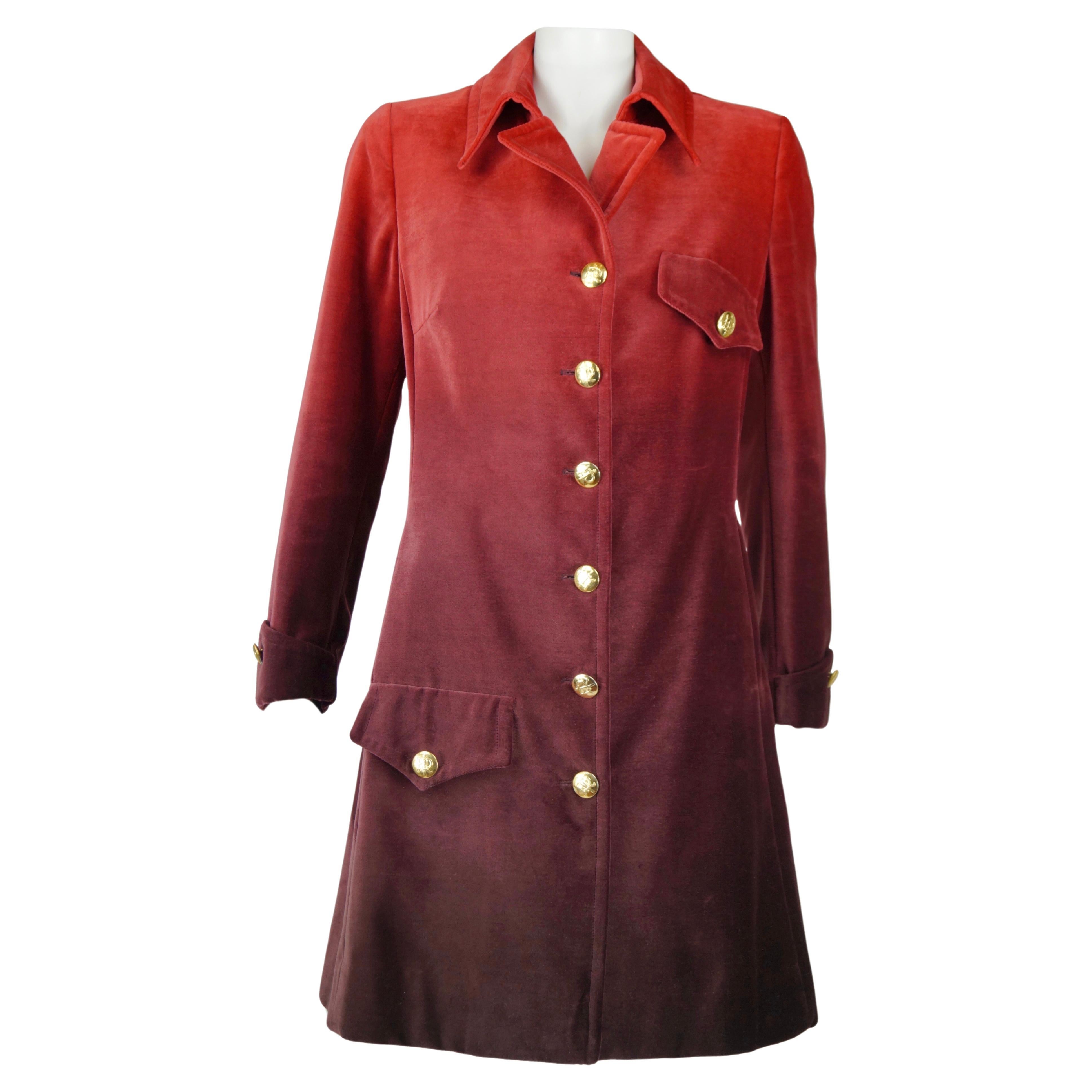 Roberta di Camerino velvet red coat vintage 70s