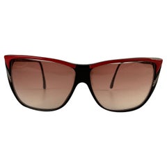 Roberta di Camerino Vintage Schwarze und rote Katzenaugen-Sonnenbrille R56