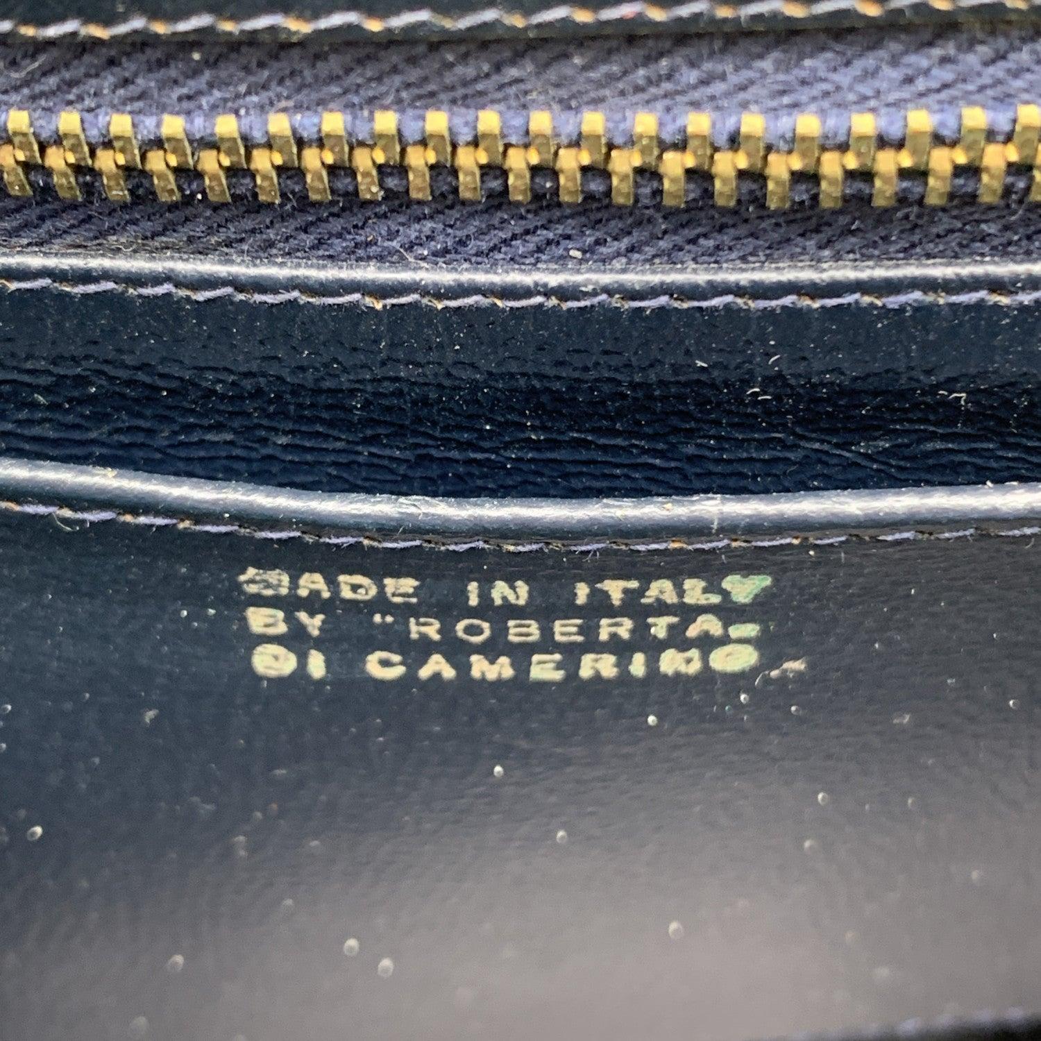 Roberta Di Camerino Vintage Blue Cut Out Velvet Handbag Bag 1