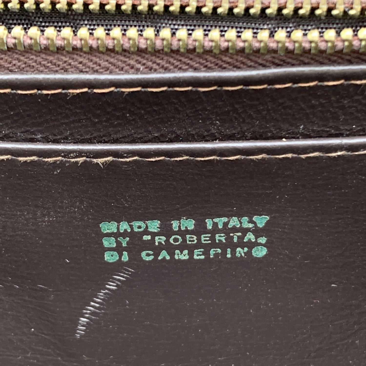 Roberta Di Camerino Vintage Brown Cut Velvet Bracelet Handbag Bag 2