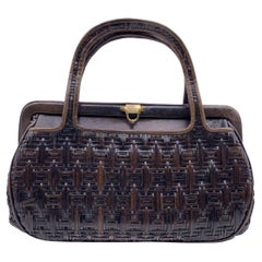 Roberta Di Camerino Vintage Brown Woven Leather Handbag
