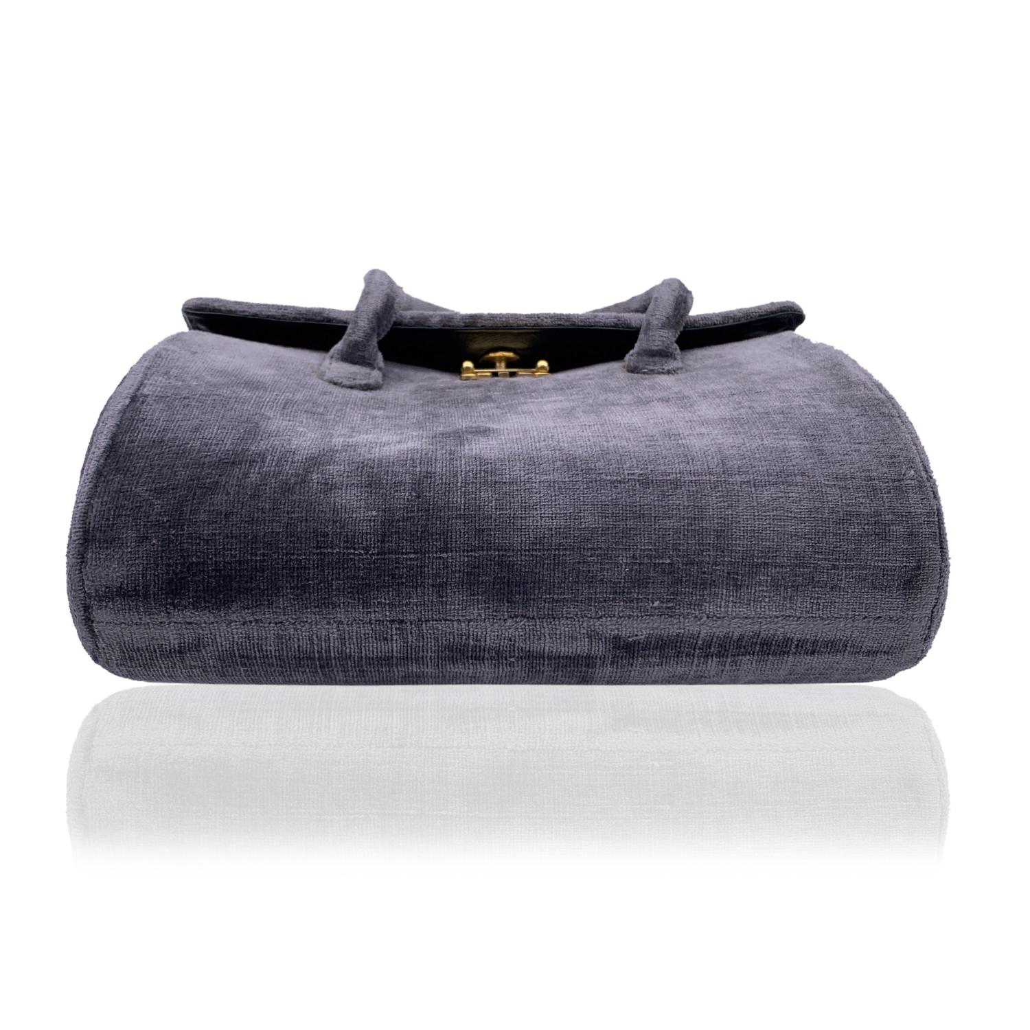 Women's Roberta Di Camerino Vintage Grey Cut Out Velvet Handbag Bag