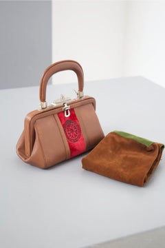 Roberta Di Camerino Vintage Leather and Velvet Bag