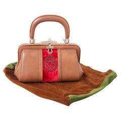 Roberta Di Camerino Vintage Leather and Velvet Bag