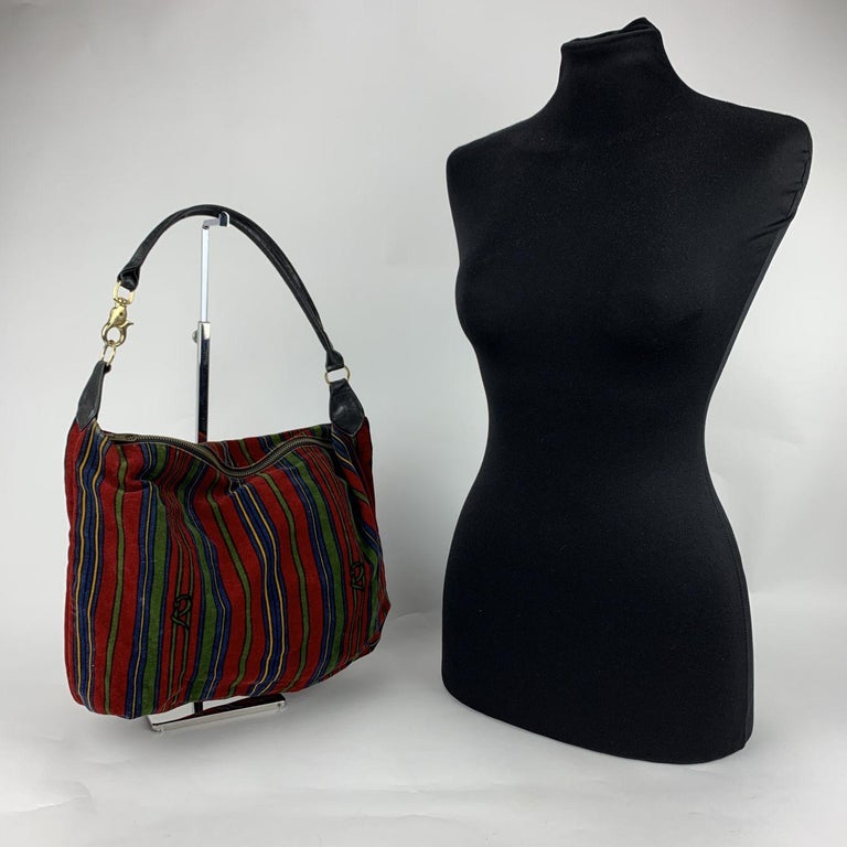 Roberta Di Camerino Vintage Red Striped Velvet Hobo Shoulder Bag For ...