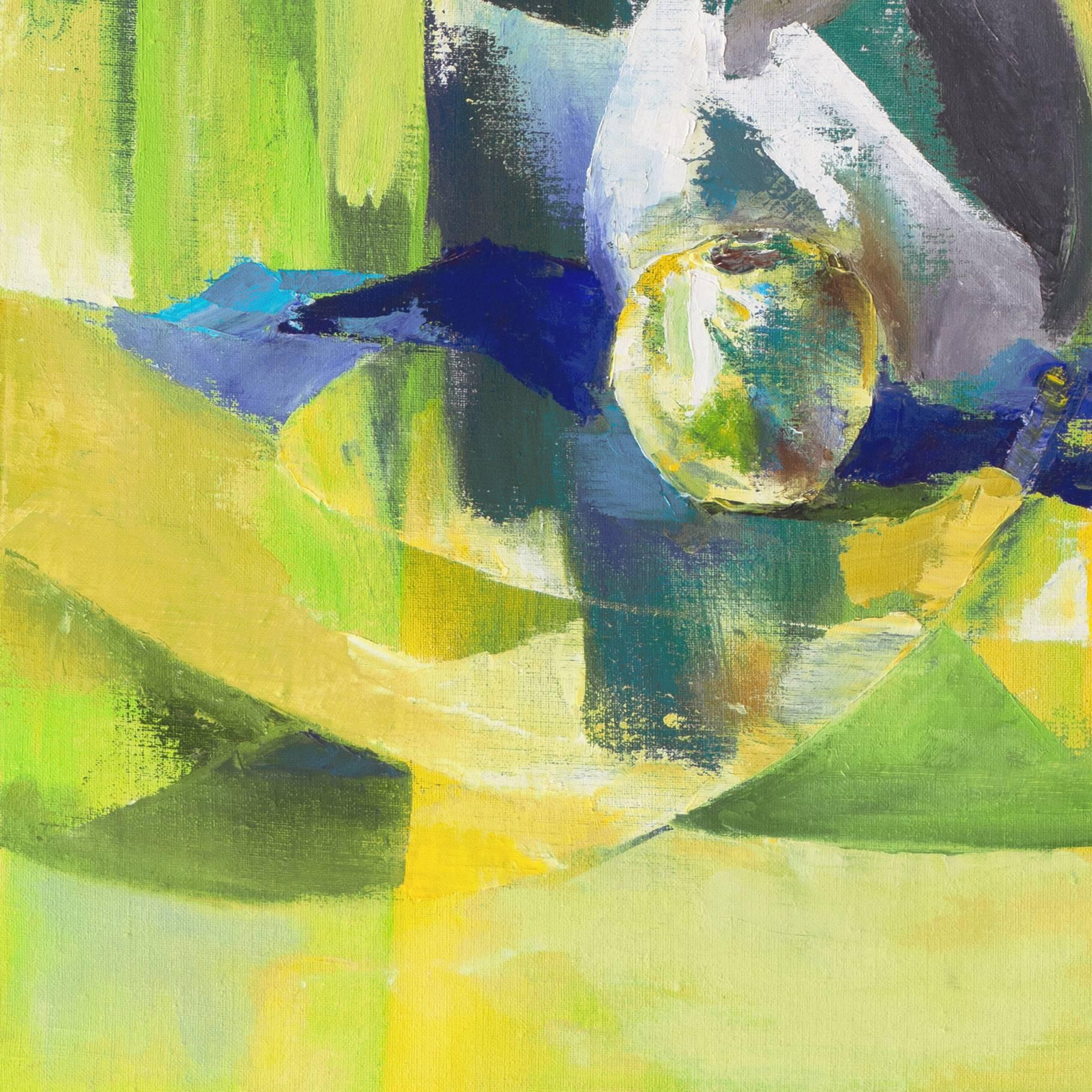 Still Life of Flowers   (Mid-Century, Florida, Modernism, Woman Artist) - Green Still-Life Painting by Roberta Feldman