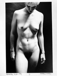 Vintage Alabaster Nude, New York, Black and White Photograph of  Female Nude in Studio