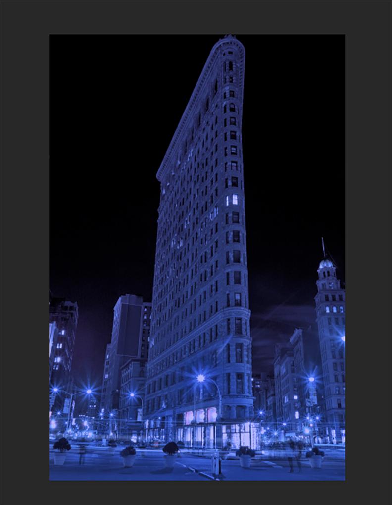The Flatiron, New York City, Contemporary Color Night Photograph of Architecture For Sale 1