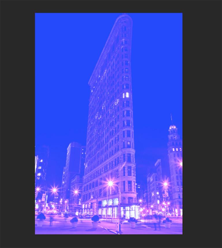 The Flatiron, New York City, Contemporary Color Night Photograph of Architecture For Sale 2