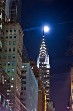 Full Moon, Chrysler Building, 42nd St New York City by Roberta Fineberg