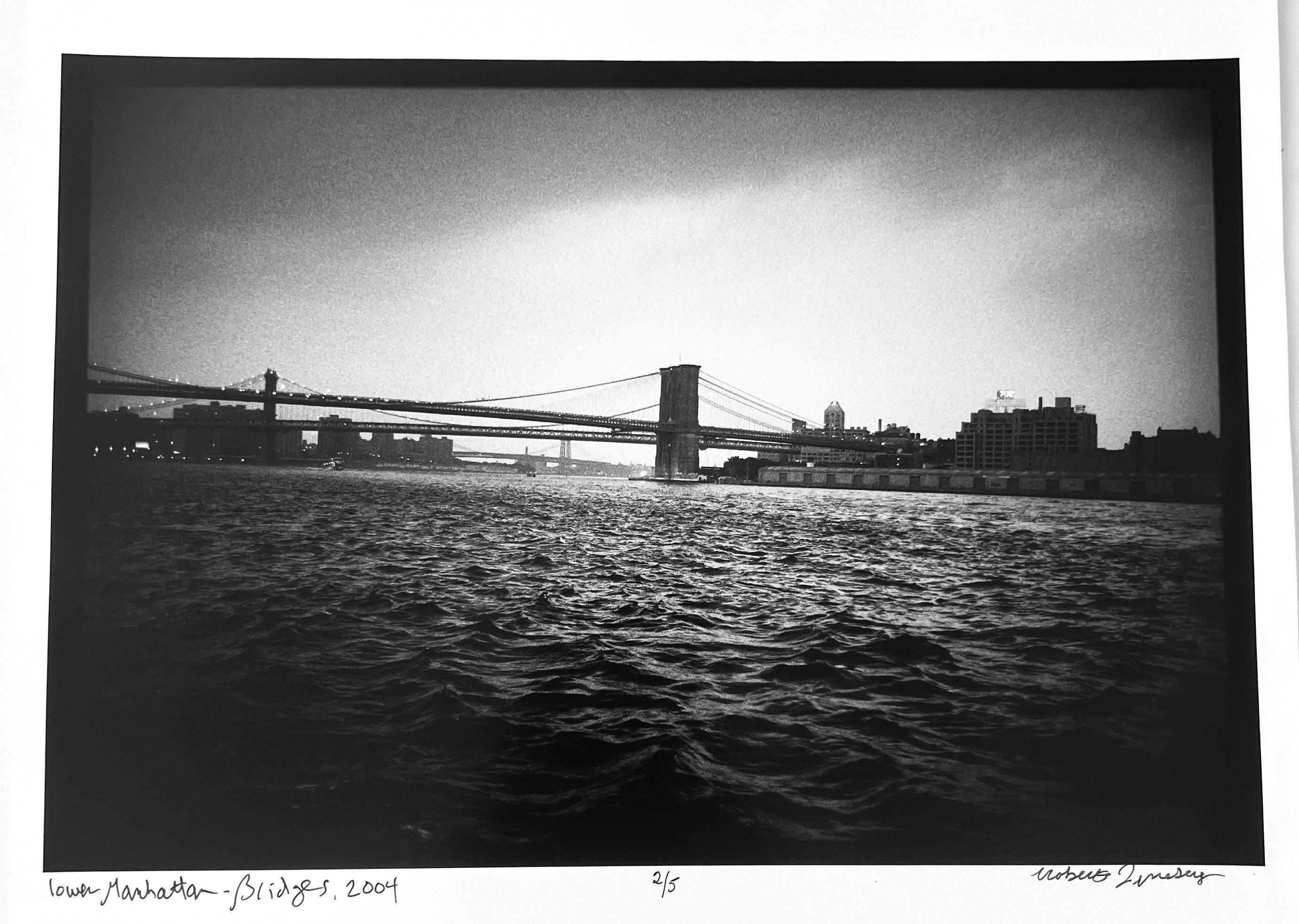 Manhattan Bridges, New York by Roberta Fineberg, Black-and-White Photography