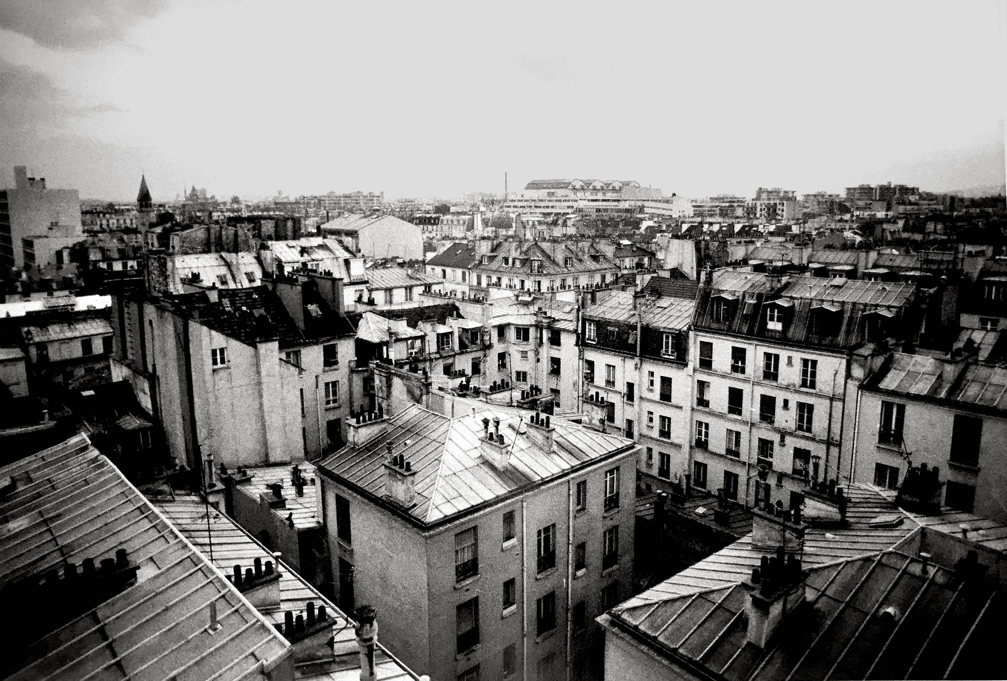 Die Dächer von Paris, Frankreich von Roberta Fineberg, Klassische Schwarz-Weiß-Fotografie im Angebot 2