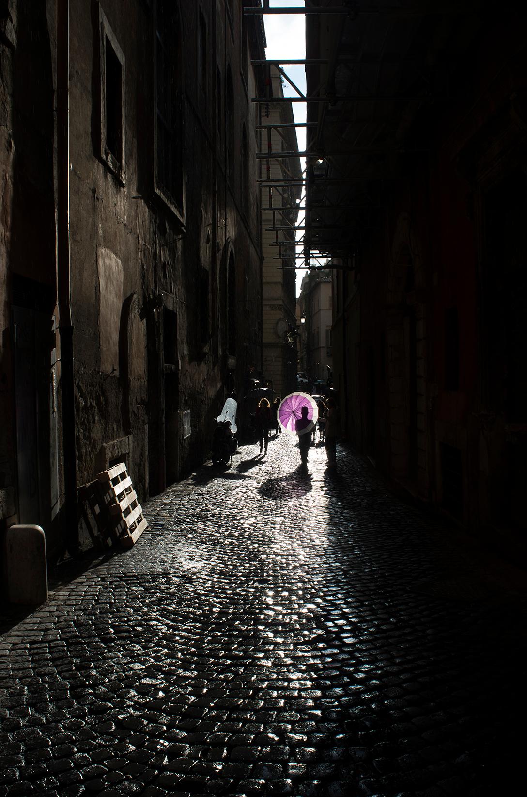 Rome, Italy, Roman Sun Shower, Contemporary Color Photography of Cities